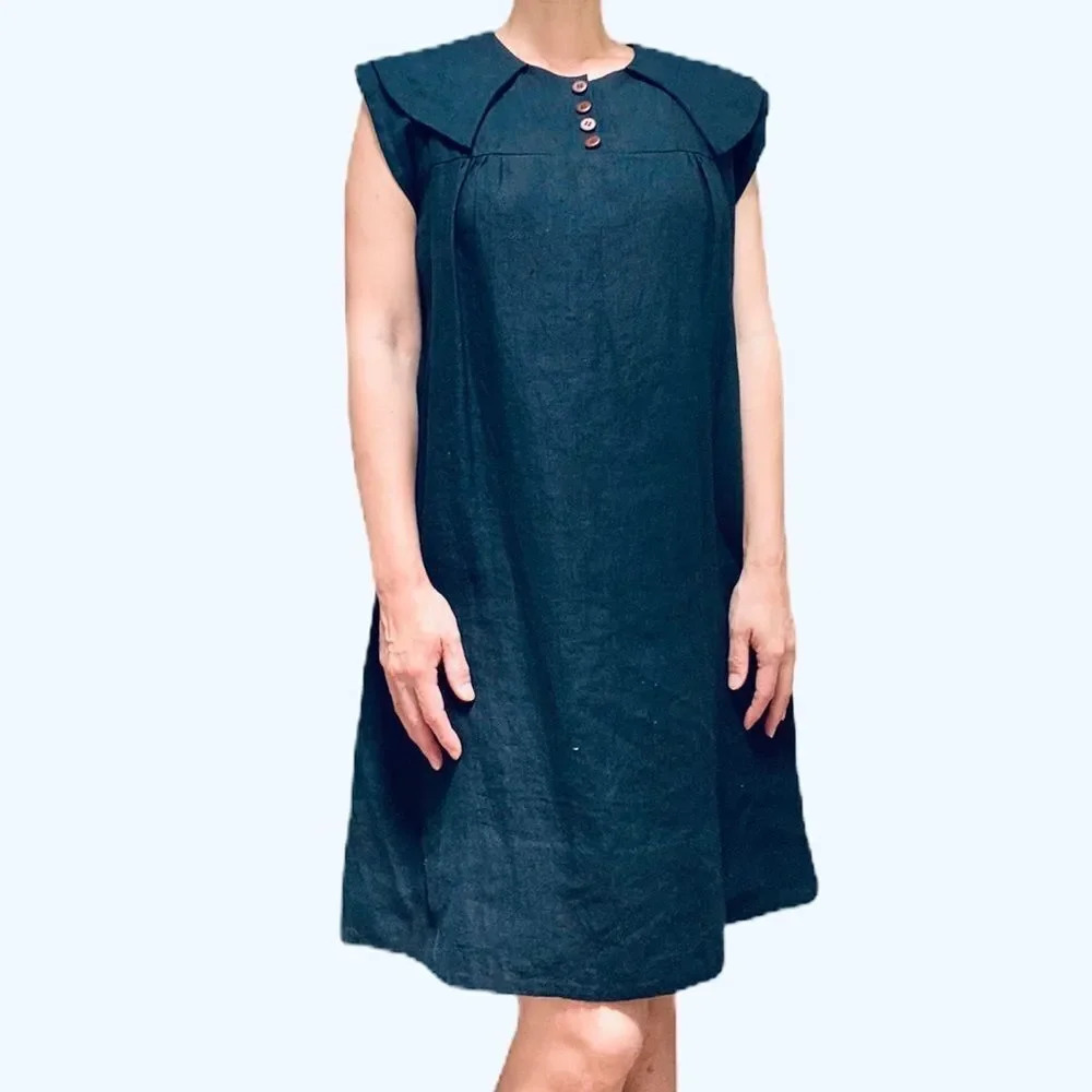 NWOT Carson Potter Black Linen Dress